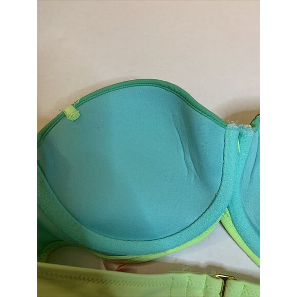 Victoria's Victoria Secret Bikini Strapless Top Green Sequin Size 32B - Picture 6 of 6